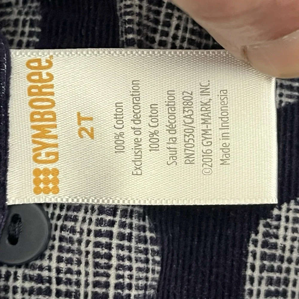 Gymboree Charm Class Girls Navy Apple Print Cap Sleeve Unlined Corduroy Dress 2T